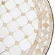 Outdoor Beige & White Round Mosaic Side Table