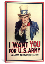 "Uncle Sam: I Want You!" Wrapped Canvas Print, 18x12x1.5