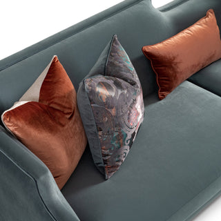 La Francaise Velvet Mansion Sofa Azure/Black