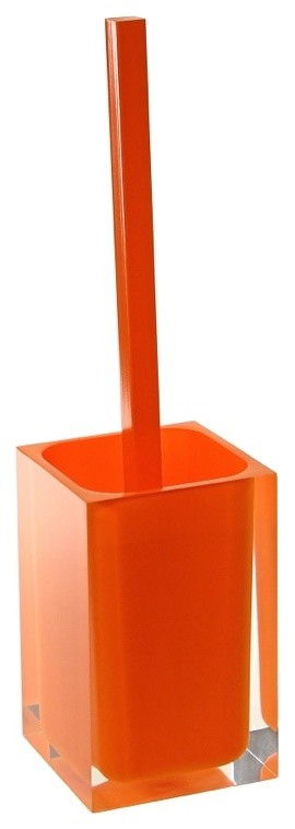 Modern Square Toilet Brush Holder, Orange