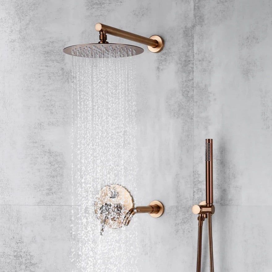 Wasser Complete Shower System With Bathtub Filler, Rose Gold