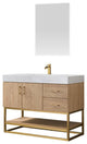 Alistair Vanity, North American Oak With Countertop, 42", With Mirror
