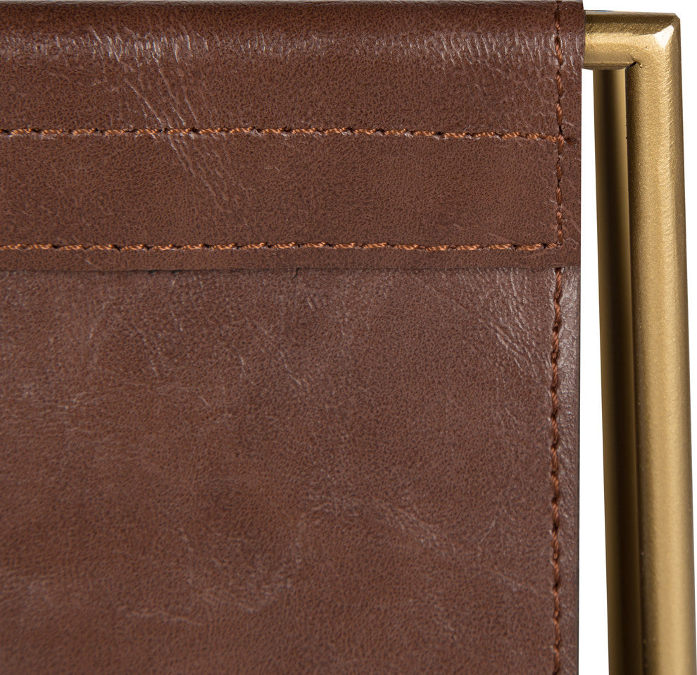 Kate and Laurel Alton Metal and Faux Leather Magazine File Holder