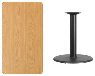 Dyersburg 24"x42" Rectangular Natural Laminate Table Top With 30" Round Base