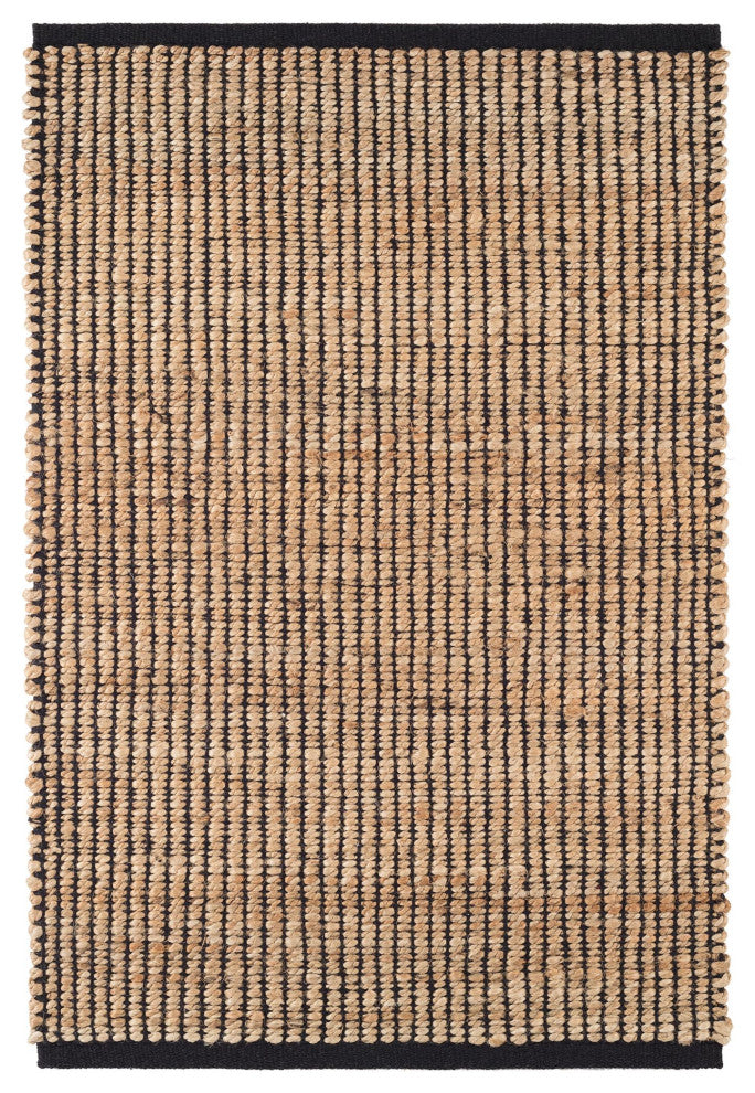 Dash & Albert Gridwork Black Handwoven Jute Rug, Black, 8' x 10'