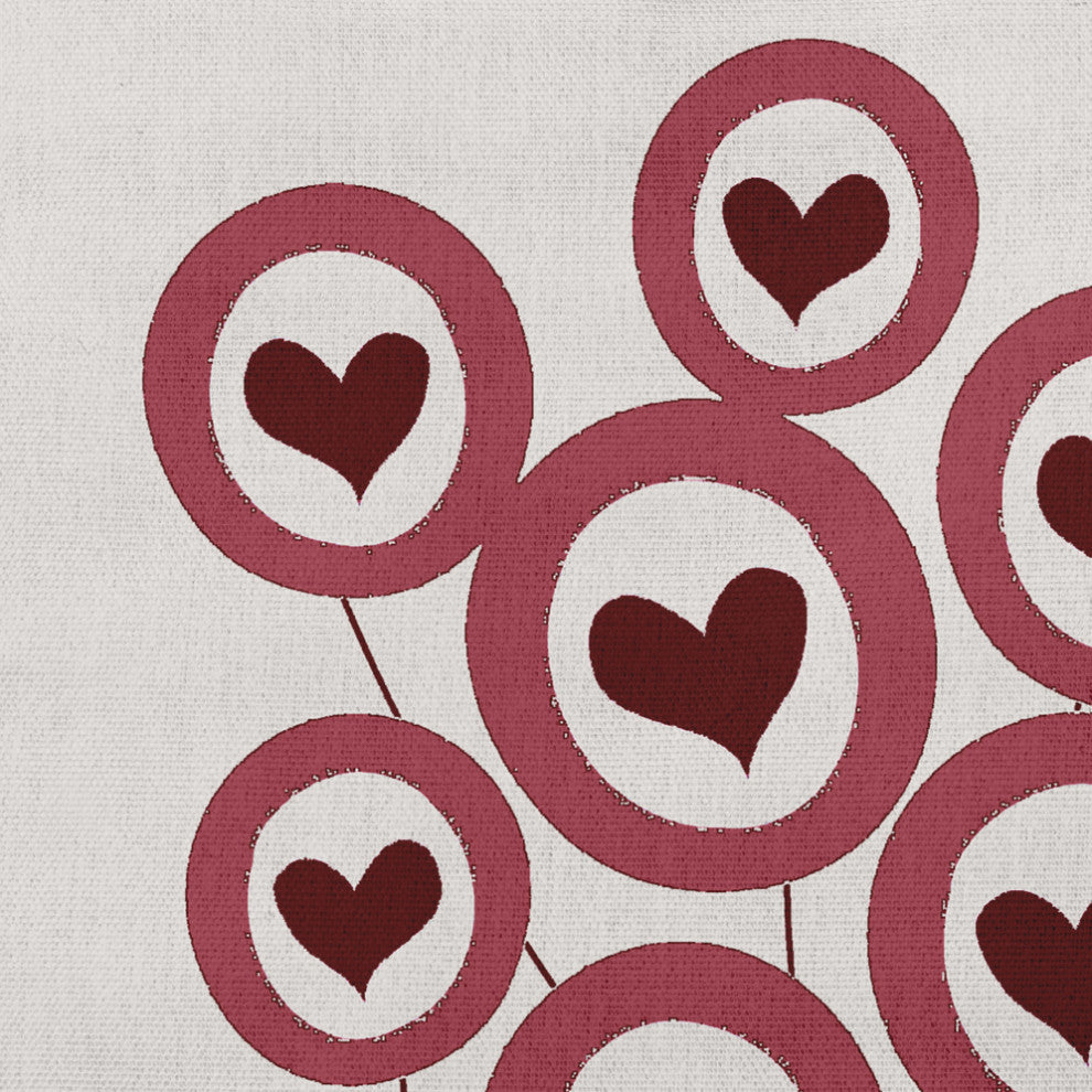Love is in the Air Valentines Decorative Throw Pillow, Gray, 16"x16"