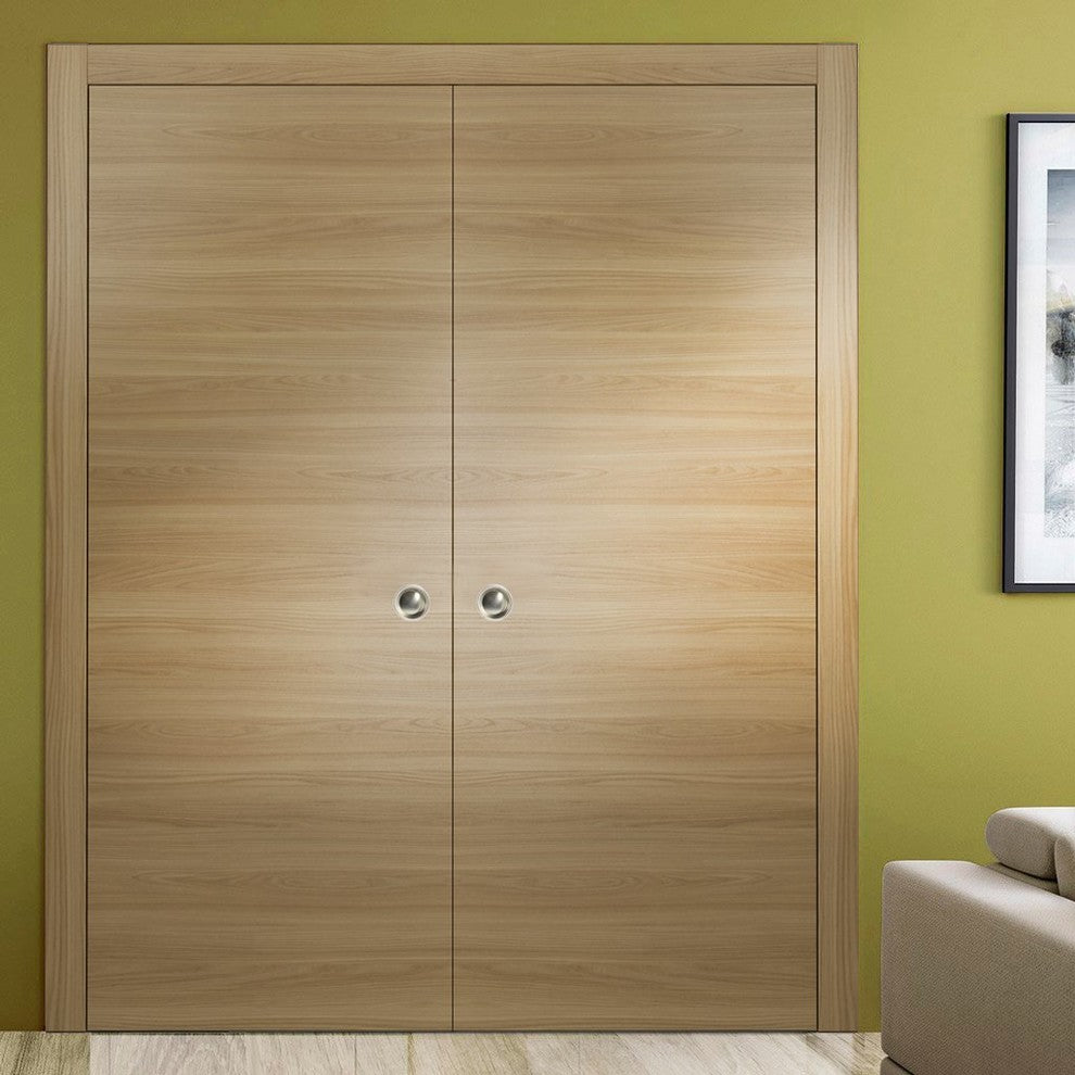 Sliding Double Pocket Closet Doors 72 x 80 | Planum 0010 Honey Ash
