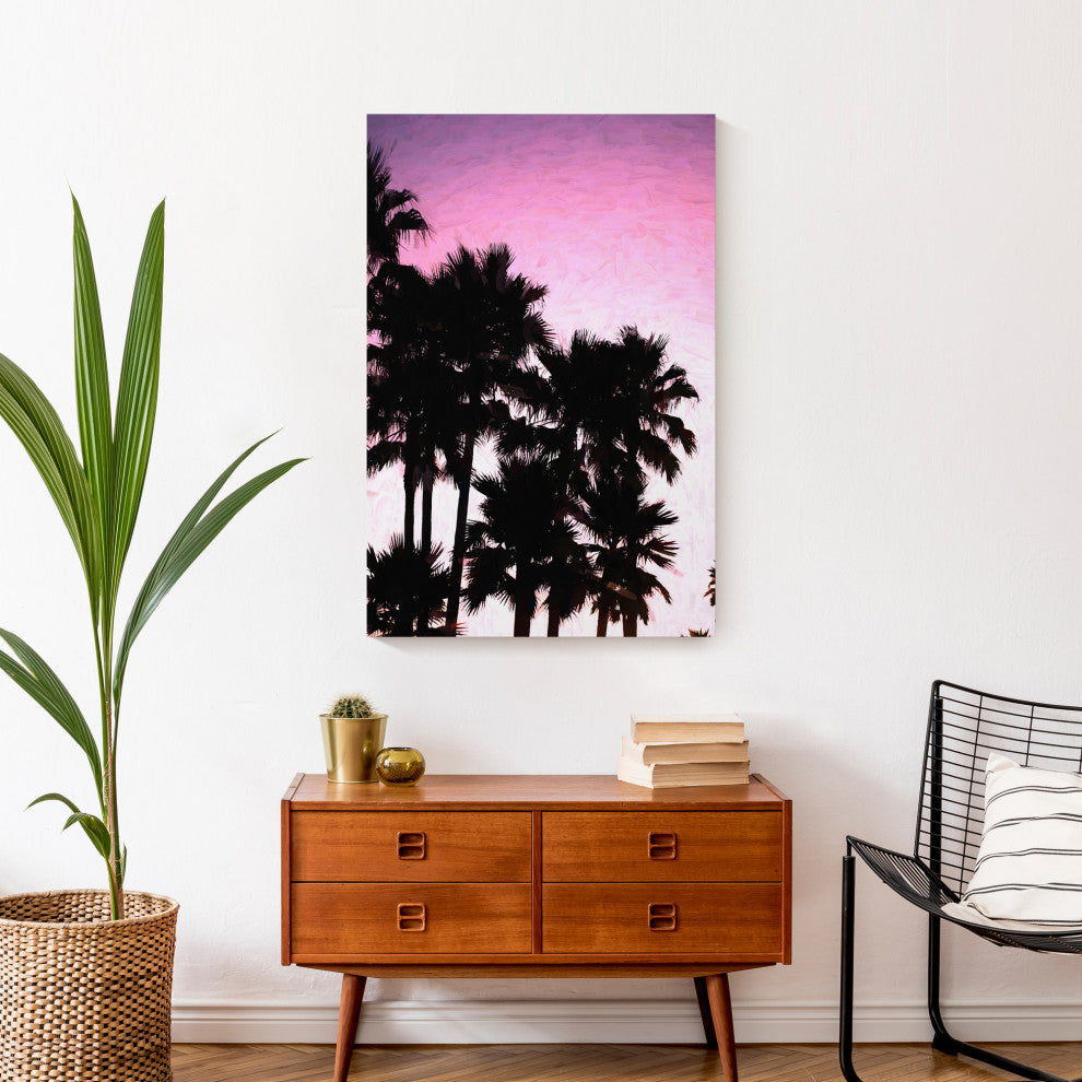 Purple Palm Tree Sunset 20x30 Canvas