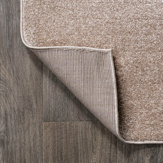 Haze Solid Low-Pile Runner Rug, Beige, 3 X 5 Oval