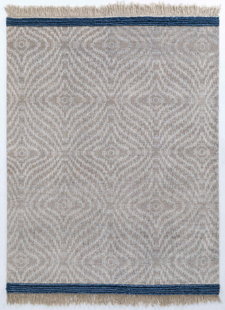 NuStory Sunrise Hand Knotted Geometric Area Rug in Beige, 7'6x9'6