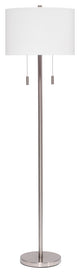 Lincoln 2-Light Metal Floor Lamp, Silver