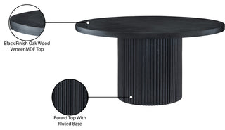 Belinda Beech Wood Dining Table, Black, 59"Wx59"Dx30" H