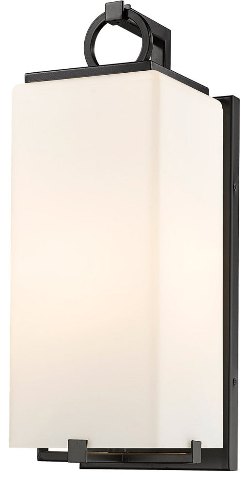 Zlite 593M-BK 1-Light Outdoor Wall Sconce, White Opal