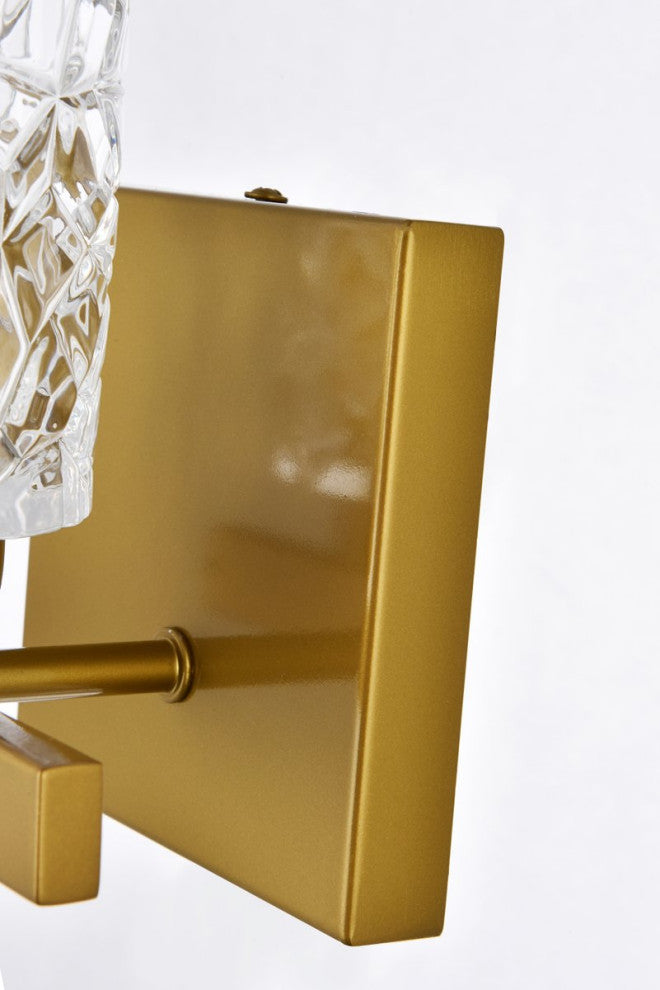 Conor 1-Light Bath Sconce, Brass With Clear Shade