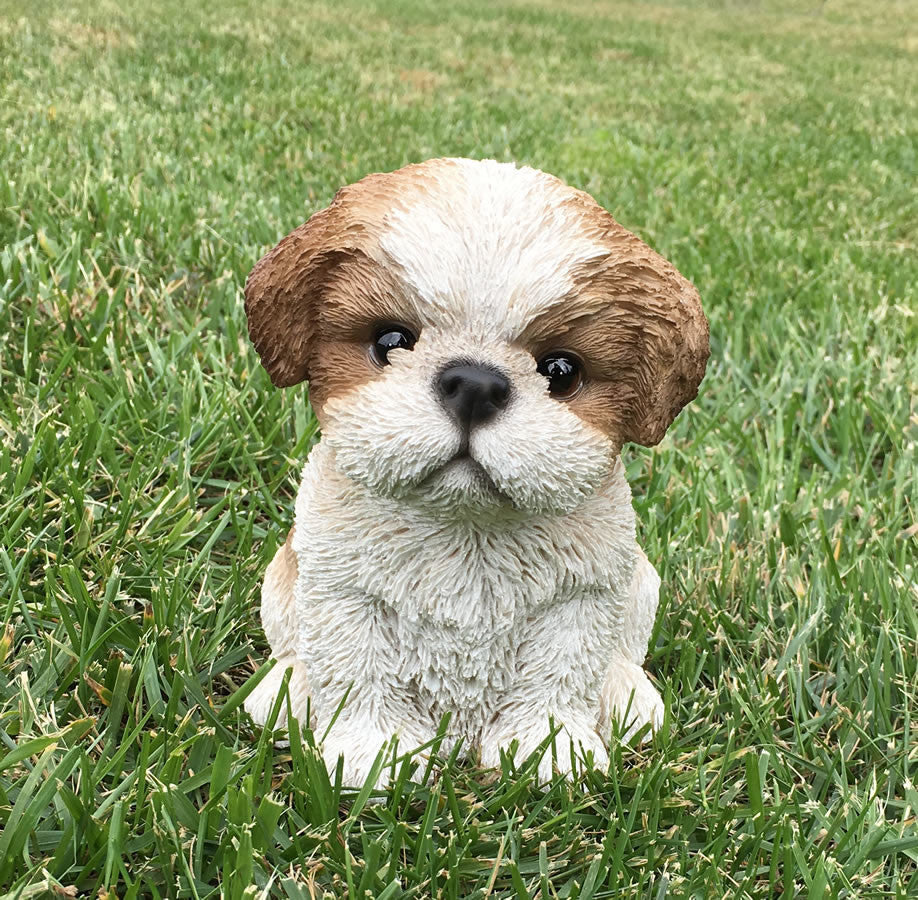 Realistic Shih-Tzu Puppy Garden Statue