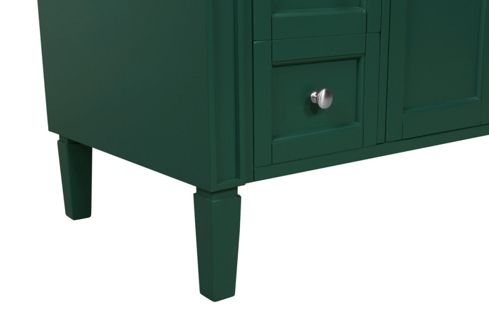 Home Living Vanity with Carrara White Marble Countertop, Green, 48", Single Sink