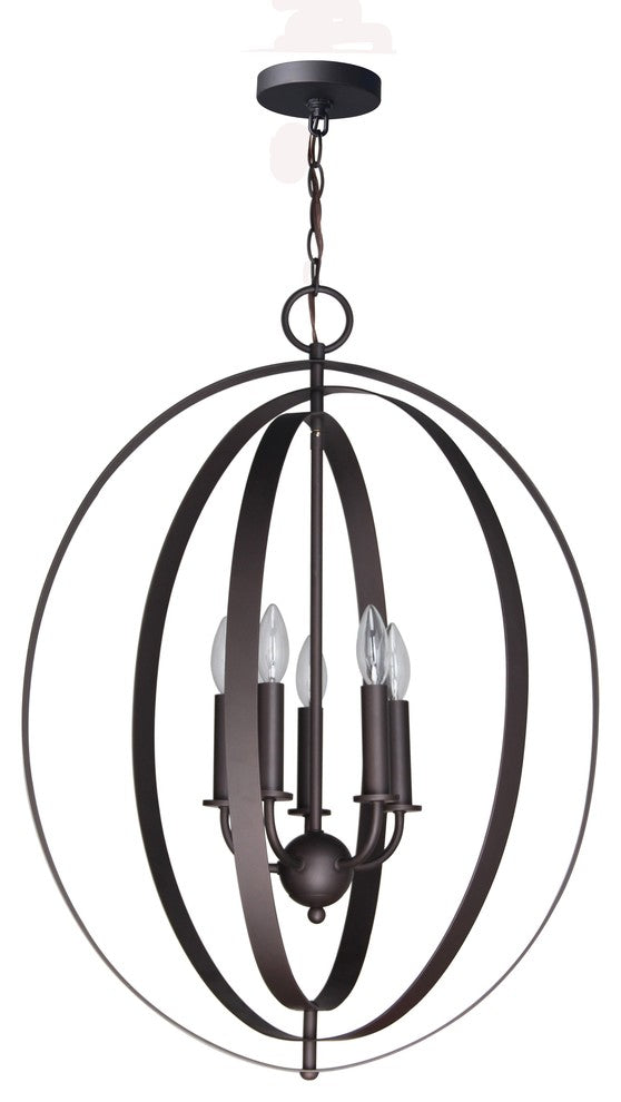 Woodbridge Lighting Camellia Oval 6-Light Pendant Chandelier, Bronze