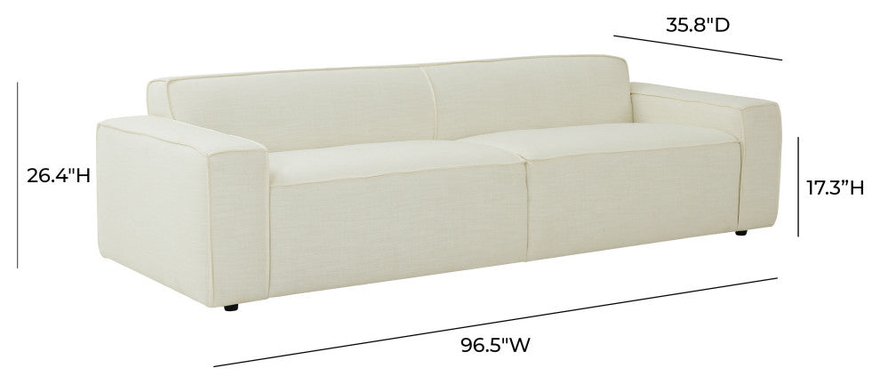 Olafur Upholstered Sofa, Cream Linen