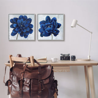 Bold Royal Blue Florals Blooming Chic Petal Flower,17 x 17