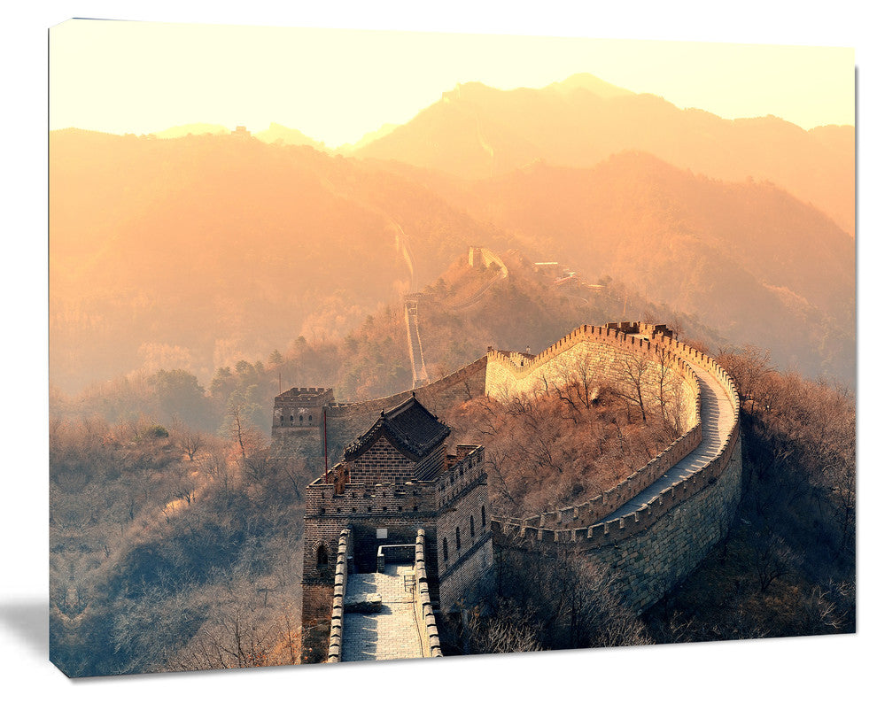 China Great Wall Morning, Landscape Canvas Art Print, 40"x30"