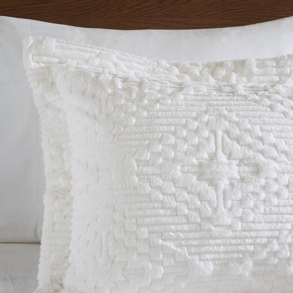 Woolrich Teton Plush Embroidered 3-Piece Coverlet Mini Set, Ivory