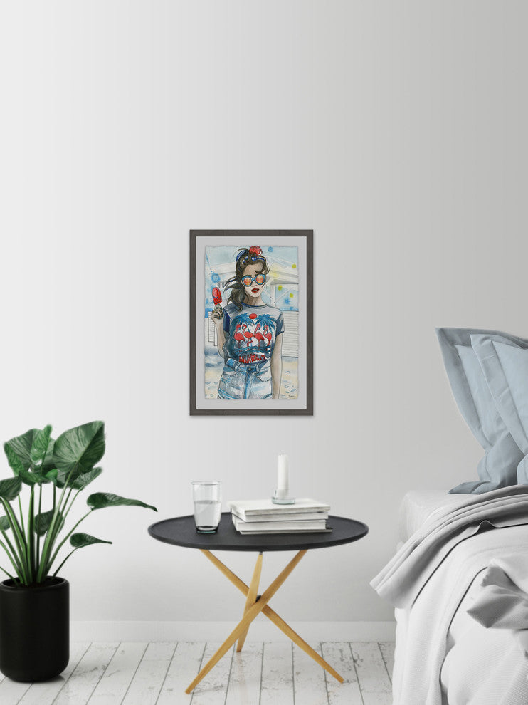 "Popsicle Fashion" Framed Painting Print, 12"x18"