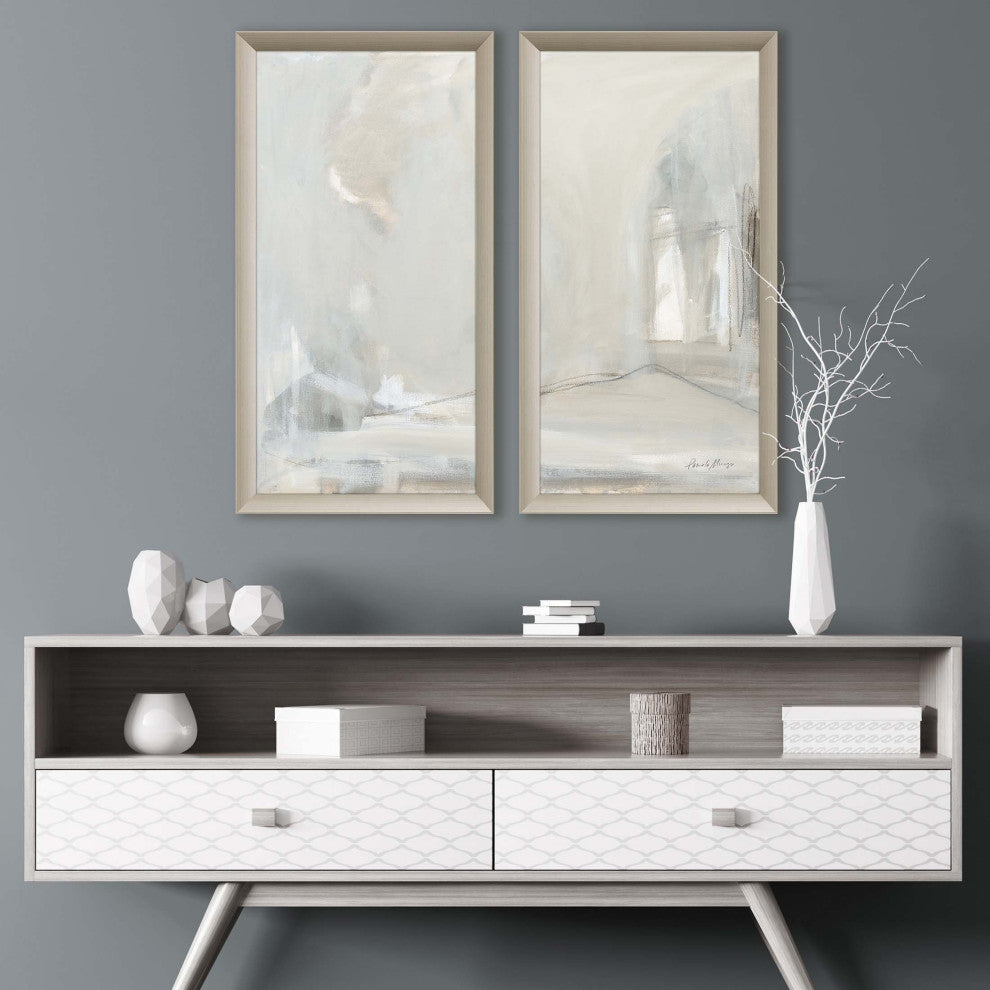 Delicate Gray, 2-Piece Set Framed Art