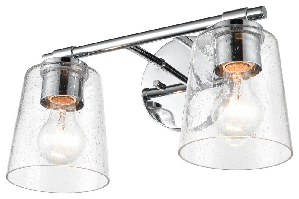 2-Light 15" Chrome Bathroom Vanity Light