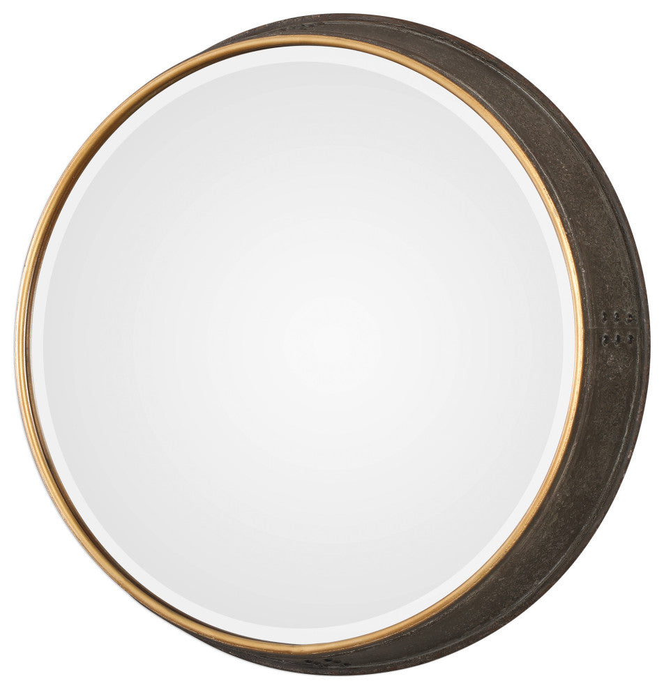 Uttermost Sturdivant Antiqued Gold Round Mirror