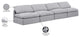 Indulge Upholstered Modular Sofa, Grey, 4-Piece: 4 Armless Chair, Down Stuffed Linen Textured Fabric