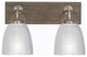 Oxbridge, Bath Bar, Graphite & Painted Distressed Metal, 5" Clear Ribbed