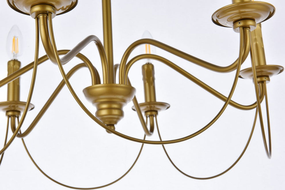 Winston 6-Light Pendant, Brass