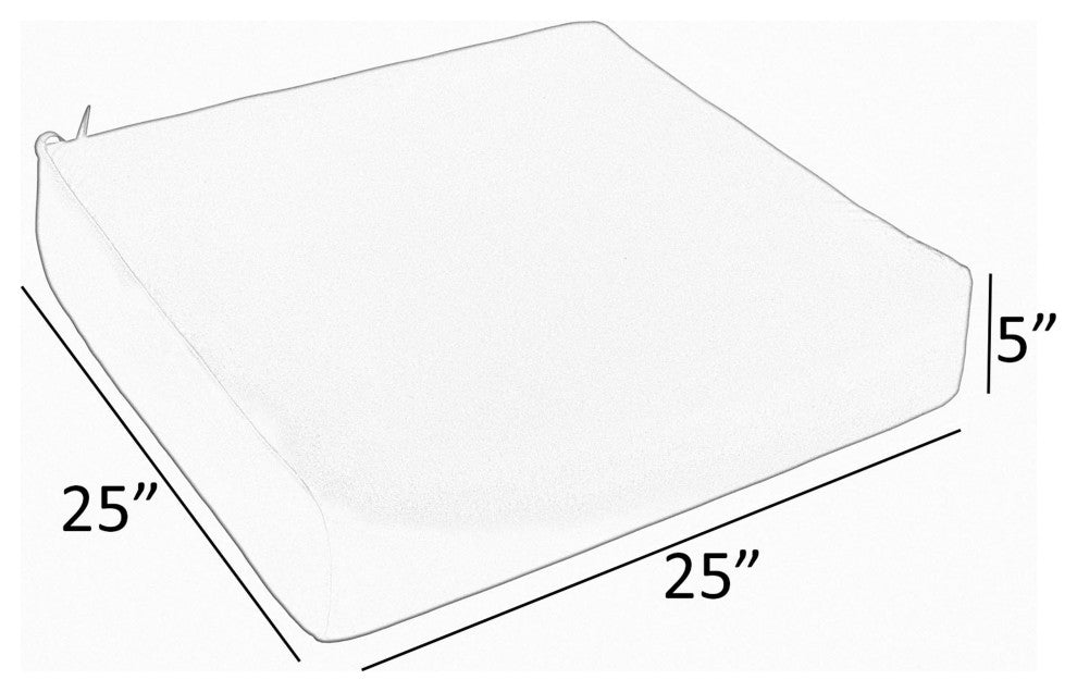 Sorra Home Outdoor Round Front Cushion, Natural, 25"wx25"dx5"h