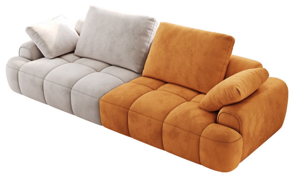 86" Large-Sized Modern Sofa with High-End Suede Fabric