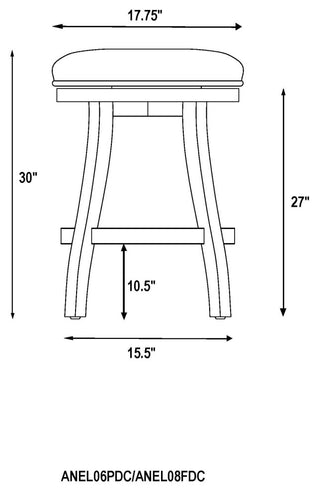 Ellie Bar Stool, White, Bar Height