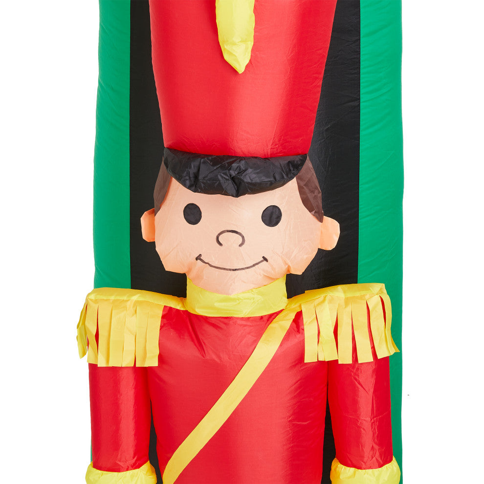 10FT Lighted Inflatable Arch Gate With Soldiers Decor