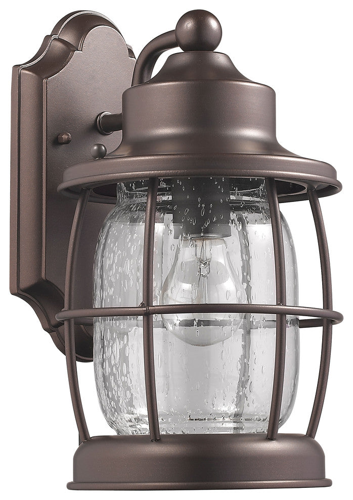 Lucan 1-Light Rubbed Bronze Outdoor Wall Sconce 12" High
