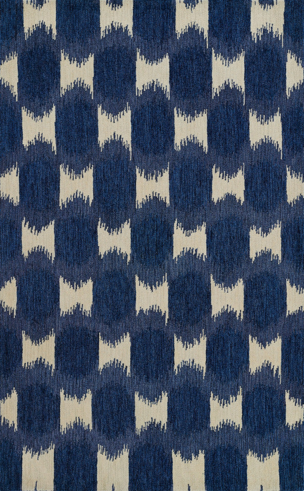 Momeni Leiden Hand Tufted Wool Navy Area Rug 8' X 10'