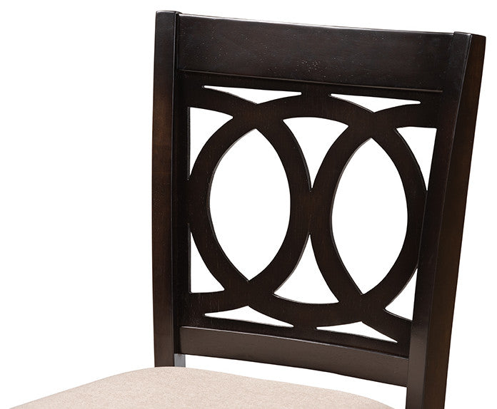 Lenoir Sand Espresso Browned Wood Counter Height Pub Chair Set of 2