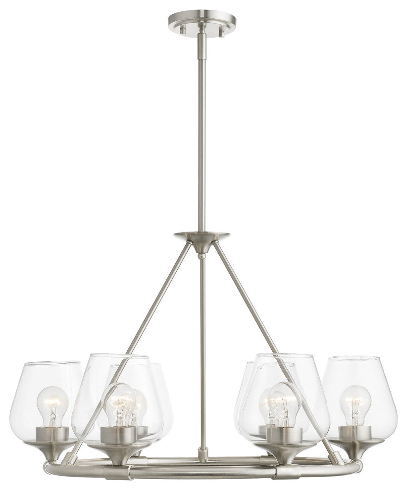Willow 6 Light Brushed Nickel Chandelier
