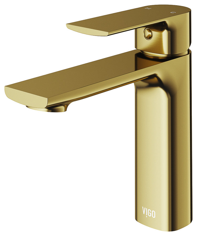 VIGO 6" H Davidson Single Handle Single Hole Faucet, Matte Brushed Gold, Without Extras
