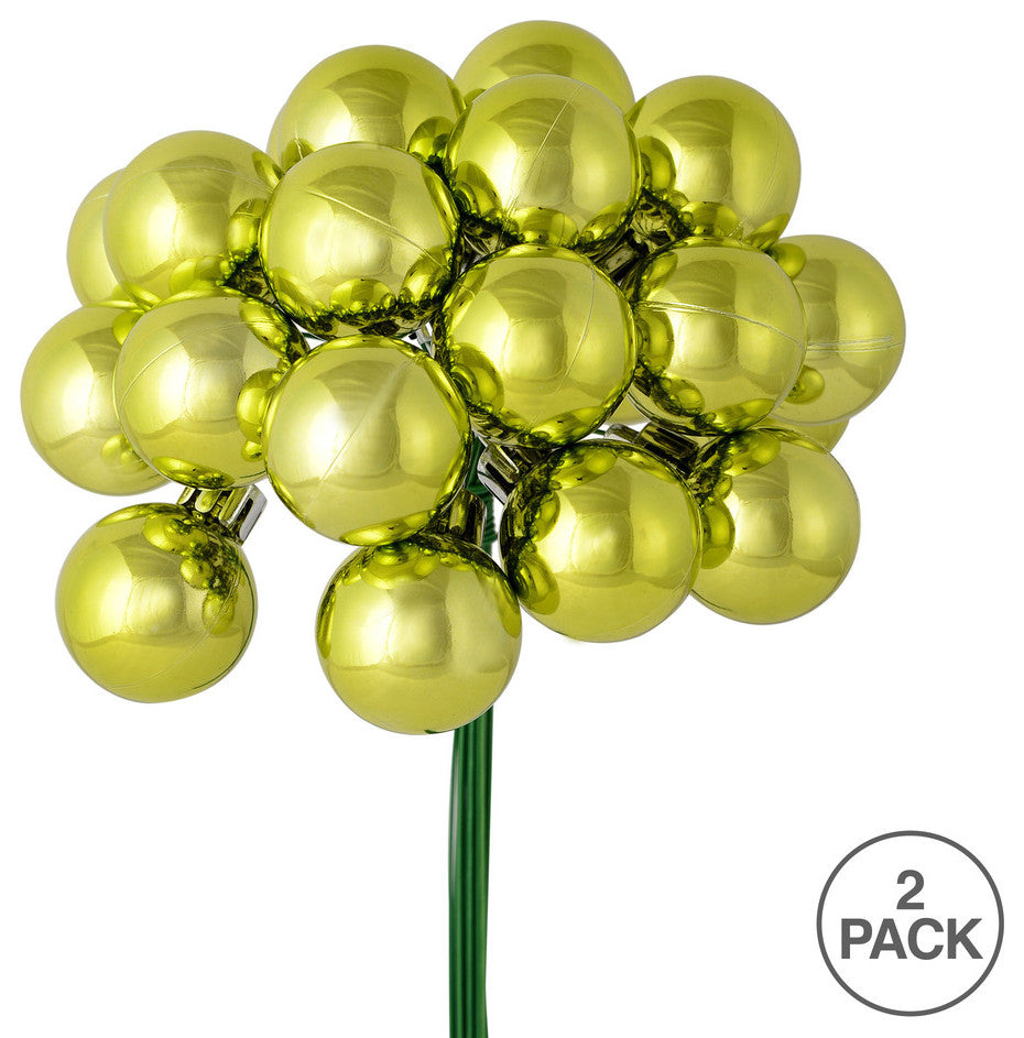 Shiny Ball Ornament Christmas Pick , Lime, 6"