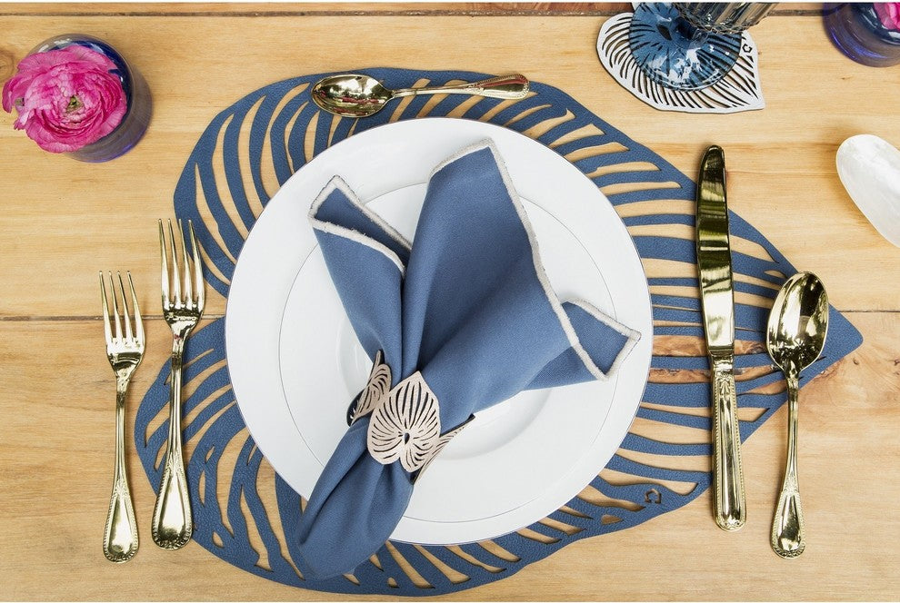 Double-Sided Blue Leaf Trivet