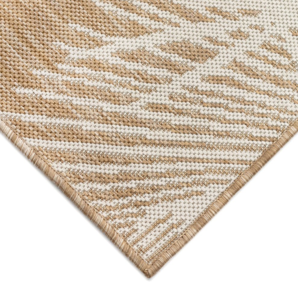 Carmel Palm Indoor/Outdoor Rug, Sand, 1'11"x4'11" Runner