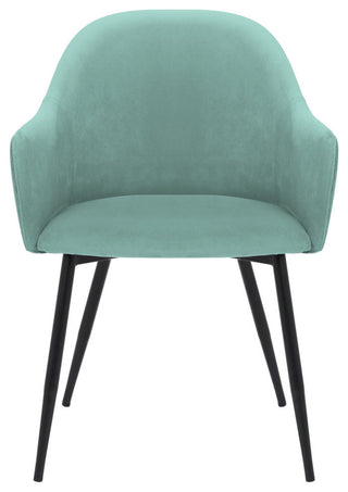 Pixie Fabric Dining Room Chair With Black Metal Legs, Teal
