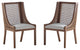 Wendell Rustic Fabric Upholstered and Cane Dining Chairs, Set of 2, Beige/Brown