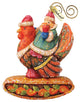Hand Painted Santa On Turkey Figurine Ornament