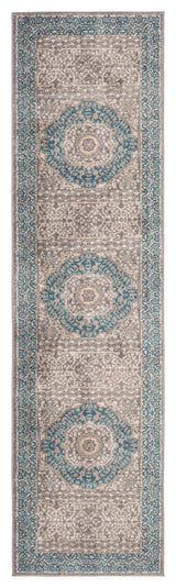 Safavieh Sofia Collection, SOF365 Rug, Light Grey/Blue, 2'2"x6'