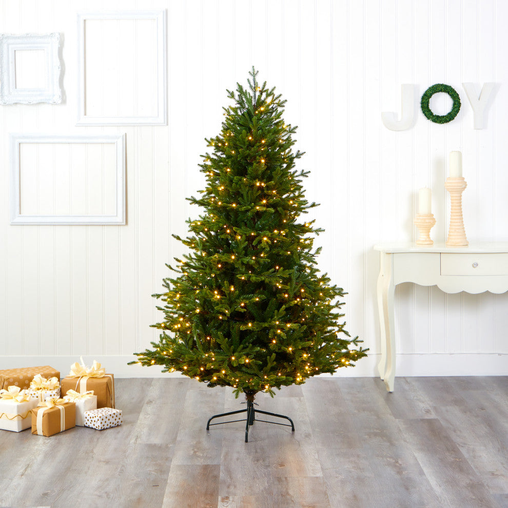 6ï¿½Wyoming Spruce Christmas Tree/ 400 Clear LED Lights and 1045 Bendable Branches