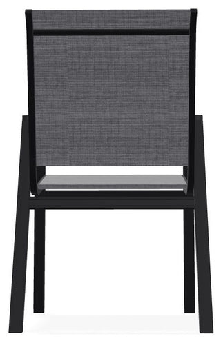 Bazza Sling Stackable Outdoor Dining Chair, Augustine Pewter/Black
